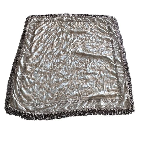 Custom Made Tablecloth Square Heavy Luxury Damask Jacquard Champagne Cord Fringe - Picture 2 of 6